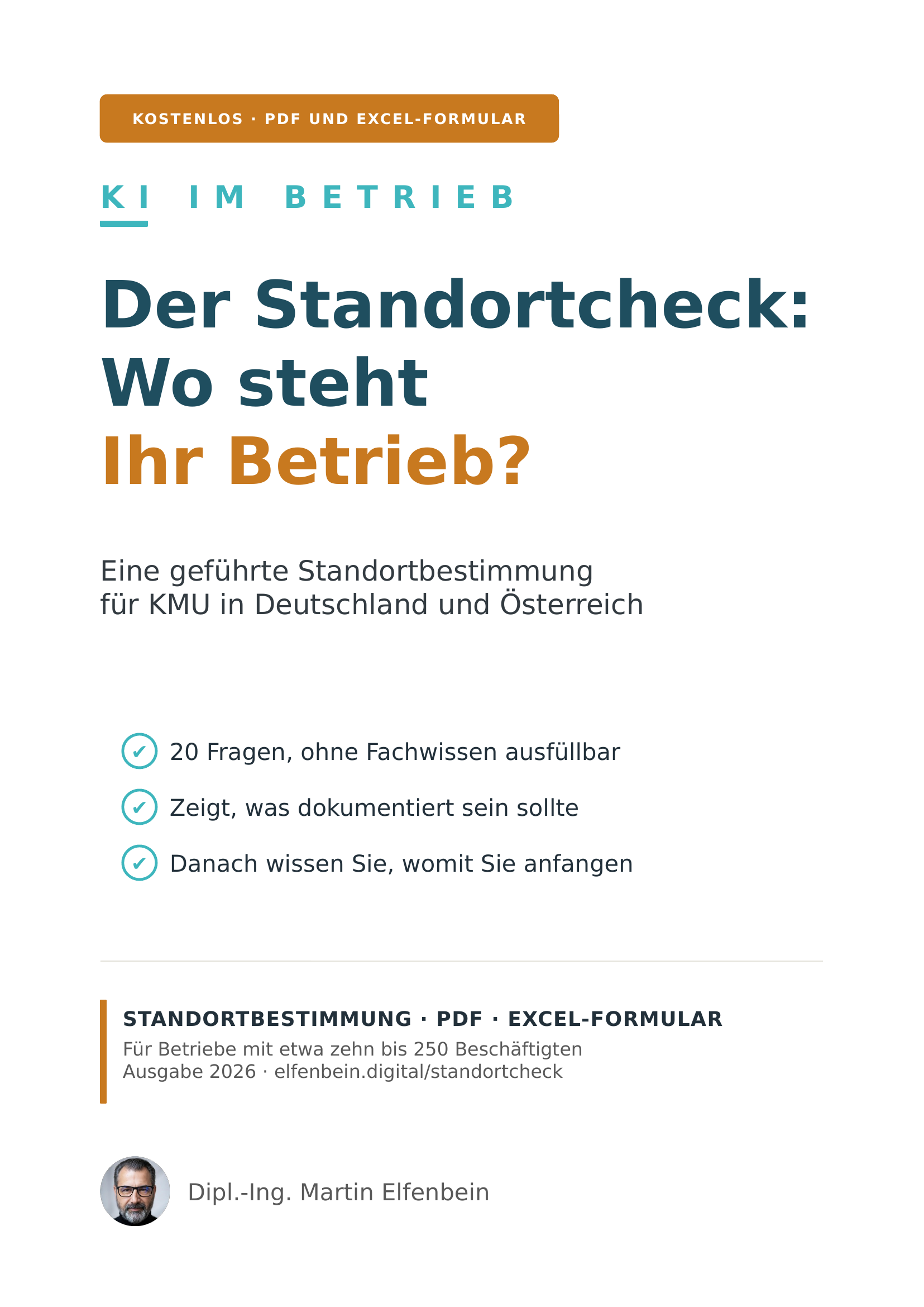 Umschlag des Standortchecks: Wo steht Ihr Betrieb?